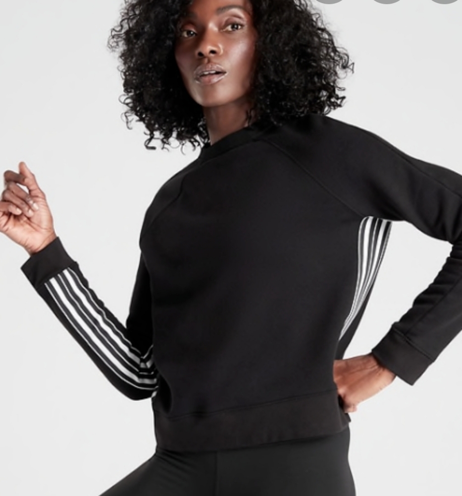 Athleta Striped Crew Sweatshirt